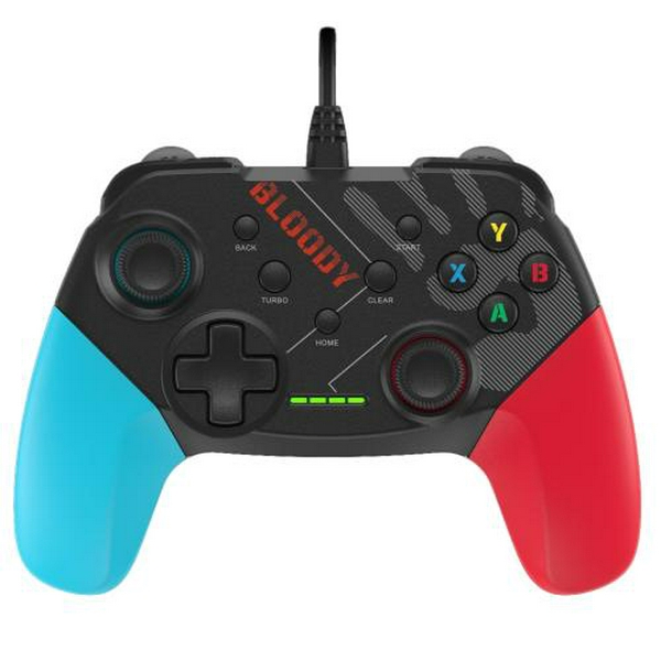 Геймпад Bloody GP30, Black/Red/Blue, USB, для ПК / PS3 / Switch / Android, подвійна вібрація, 1.8 м