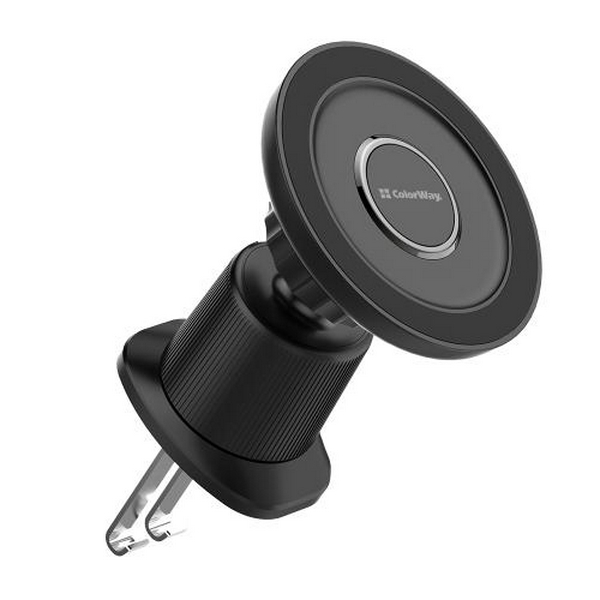 Автотримач для телефону ColorWay Air Vent 5, Black, магнітний, в дефлектор повітроводу, поворот тримача на 360° (CW-CHM15-BK) - 2