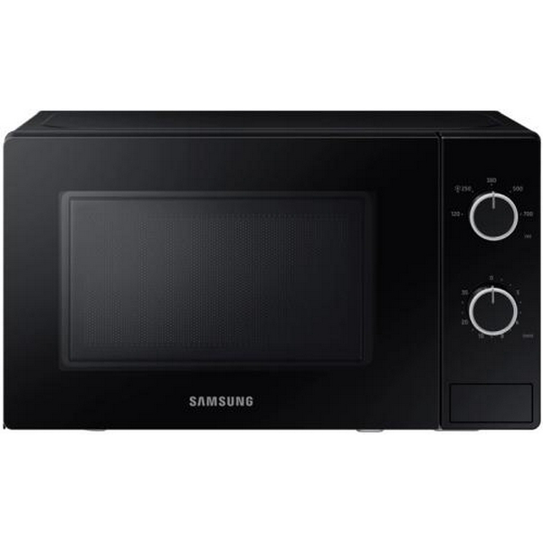 Мікрохвильова піч Samsung MS20A3010AL/UA, Black, 700W, 20л, звичайна (соло), 5 рівнів потужності, керування механічне, відкривання дверцят кнопкове