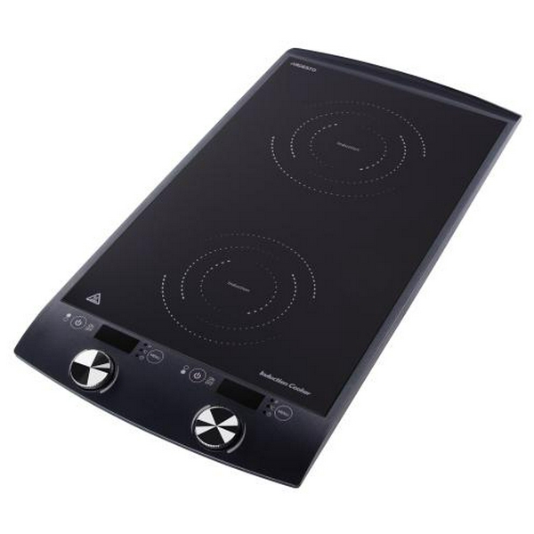 Настільна плита Ardesto ICS-B216 - 2 конфорки вертикал, індукція, 1300+1600Вт, таймер, чорна