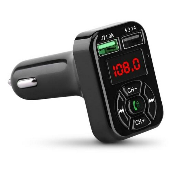 FM-модулятор Havit HV-FM807BT, Black, від прикурювача, Bluetooth 5.2, microSD / USB / AUX / FM передавач (87.5-108МГц)