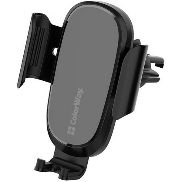 Автотримач для телефону ColorWay Air Vent Car Wireless Charger, Black, 15 Вт, бездротова зарядка (Qi), у дефлектор повітроводу, поворотний шарнір 360°, від 4" до 6.5" (CW-CHAW038Q-BK) - 3