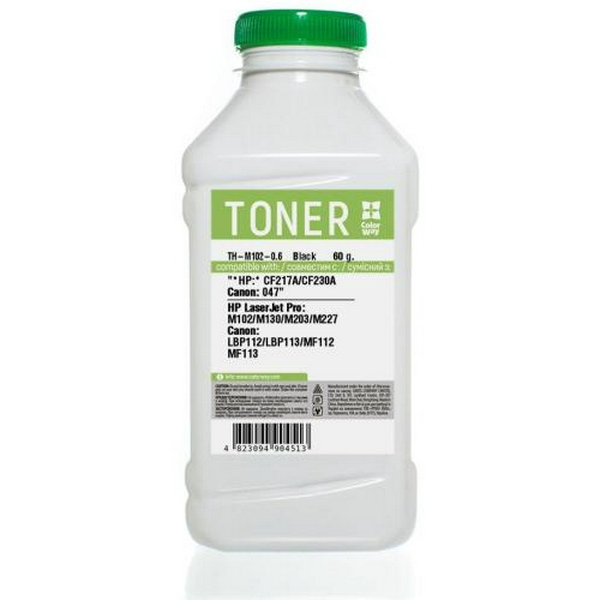 Тонер HP LJ M102/M104/M106/M130/M132/M134/M203/M227, Black, 60 г, ColorWay (TH-M102-0.6)