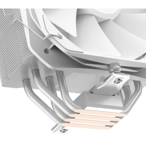 Кулер для процесора PcCooler PALADIN 400, White, алюміній/мідь, 1x130 мм, для Intel 1700/1200/115x, AMD AM5/AM4, до 200 Вт, висота 157 мм - 4