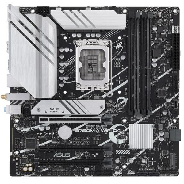 Материнська плата LGA1700, Asus PRIME B760M-A WIFI D4, B760, 4xDDR4, Int.Video(CPU), 4xSATA3, 2xM.2, 3xPCI-E 16x 4.0, Realtek 7.1, Realtek 2.5Gb, WiFi 6, Bluetooth 5.2, 5xUSB3.2/7xUSB2.0, HDMI/DP, MicroATX - 2