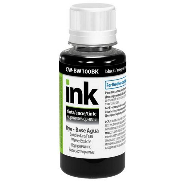 Чорнило ColorWay Brother LC-11/16/37/38/57/61/67/900/970/980/990/1100, Black, 100 мл, водорозчинне (CW-BW100BK01)