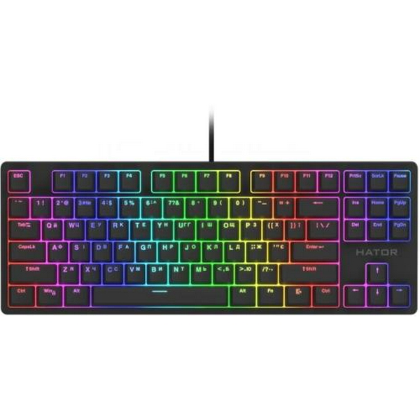 Клавіатура Hator Rockfall 2 TKL Mecha, Black, USB, механічна (перемикачі Aurum Orange), RGB підсвічування з індивідуальним налаштуванням кожної кнопки (HTK-520)