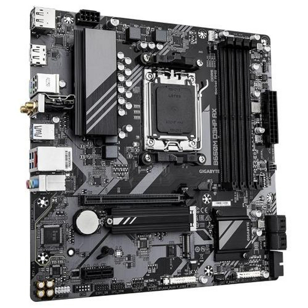 Материнська плата AM5 Gigabyte B650M D3HP AX, B650, 4xDDR5, Int.Video (CPU), 4xSATA3, 2xM.2, 1xPCI-E 4.0 x16, 1xPCI-E 3.0 x1, Realtek 7.1, Realtek 2.5Gb, WiFi 6E, Bluetooth 5.3, 7xUSB3.2/6xUSB2.0, HDMI/2xDP, MicroATX - 3