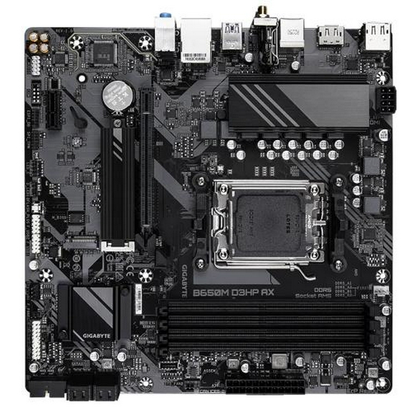 Материнська плата AM5 Gigabyte B650M D3HP AX, B650, 4xDDR5, Int.Video (CPU), 4xSATA3, 2xM.2, 1xPCI-E 4.0 x16, 1xPCI-E 3.0 x1, Realtek 7.1, Realtek 2.5Gb, WiFi 6E, Bluetooth 5.3, 7xUSB3.2/6xUSB2.0, HDMI/2xDP, MicroATX - 4