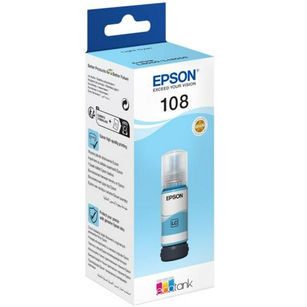 Чорнило Epson 108, Light Cyan, для L8050/L18050, 70 мл (C13T09C54A)