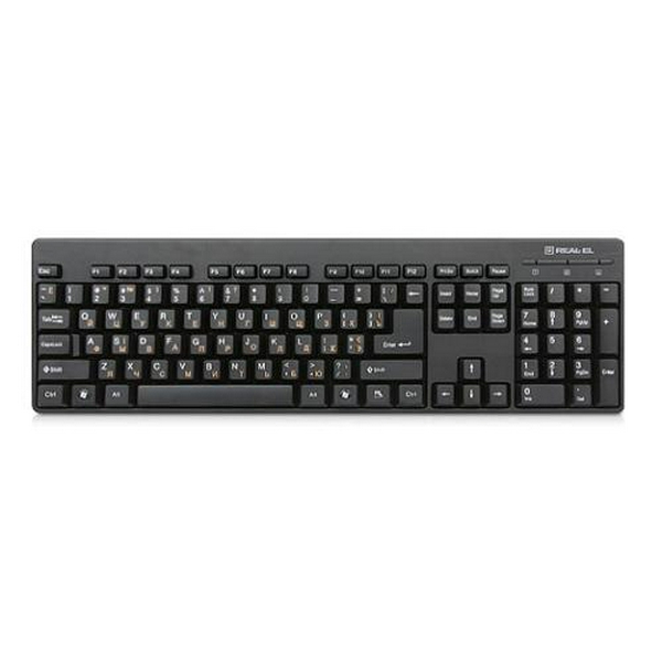 Клавіатура REAL-EL Standard 502, Black, USB, мембранна, 103 кнопки