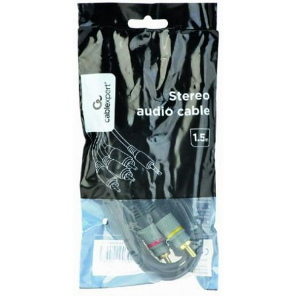 Кабель-перехідник звуковий, 3.5 мм (M) - 3xRCA (M), 1.5 м, Black, Cablexpert (CCAP-4P3R-1.5M) - 2