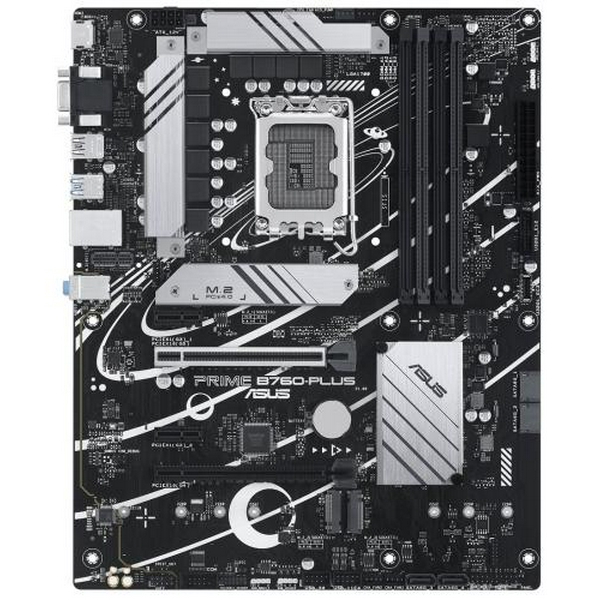 Материнська плата LGA1700, Asus PRIME B760-PLUS, B760, 4xDDR5, Int.Video(CPU), 4xSATA3, 3xM.2, 1xPCI-E 16x 5.0, 1xPCI-E 16x 4.0, 2xPCI-E 1x 3.0, 1xM.2 (Key E), Realtek 7.1, Realtek 2.5Gb, 6xUSB3.2/4xUSB2.0, VGA/HDMI/DP, ATX - 2