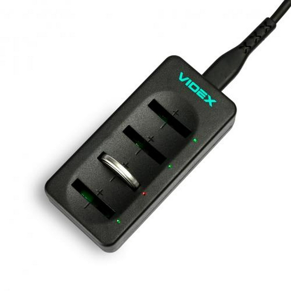 Зарядний пристрій Videx LC420, Black, 4 x Li-ion для LIR2016/LIR2025/LIR2032 (60 mAh, 4.2V), Type-C (5V/1A), LED індикатор, 4 незалежні канали (VCH-LC420) - 3