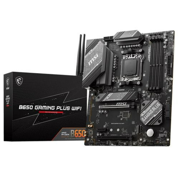 Материнська плата AM5 MSI B650 GAMING PLUS WIFI, B650, 4xDDR5, Int.Video (CPU), 4xSATA3, 2xM.2, 2xPCI-E 4.0 x16, 1xPCI-E 3.0 x1, ALC897, RTL8125BG, WiFi 6E, Bluetooth 5.3, 11xUSB3.2/4xUSB2.0, HDMI/DP, ATX