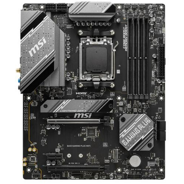 Материнська плата AM5 MSI B650 GAMING PLUS WIFI, B650, 4xDDR5, Int.Video (CPU), 4xSATA3, 2xM.2, 2xPCI-E 4.0 x16, 1xPCI-E 3.0 x1, ALC897, RTL8125BG, WiFi 6E, Bluetooth 5.3, 11xUSB3.2/4xUSB2.0, HDMI/DP, ATX - 2