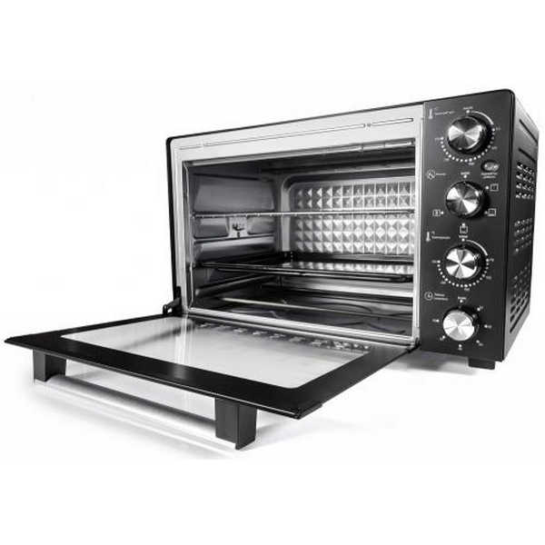 Електродуховка Holmer HEO-248C, Black, 1700w, 48л, конвекція, 3 рівні, роздільне регулювання температури, таймер, 70-250°С, деко з антипргарним покриттям, решітка гриль, ручка, фіксація відкритого положення дверцят - 5