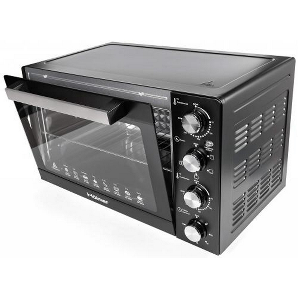 Електродуховка Holmer HEO-248C, Black, 1700w, 48л, конвекція, 3 рівні, роздільне регулювання температури, таймер, 70-250°С, деко з антипргарним покриттям, решітка гриль, ручка, фіксація відкритого положення дверцят - 6