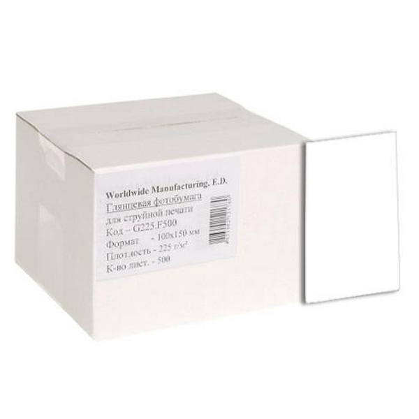 Фотопапір WWM, глянсовий, A6 (10х15), 225 г/м², 500 арк (G225.F500)