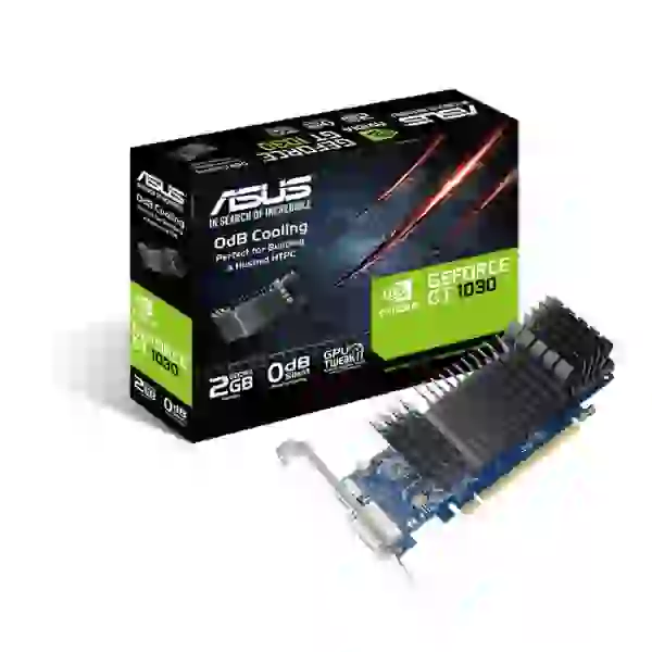 Відеокарта GeForce GT1030, Asus, 2Gb GDDR5, 64-bit, DVI/HDMI, 1506/6008MHz, Low Profile, Silent (GT1030-SL-2G-BRK)