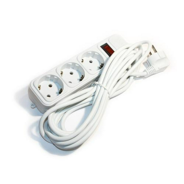 Фільтр мережевий Maxxter, 3 розетки, 4.5 м, Grey, 10А, до 2.2 кВт, вимикач, заземлення, 3x0.5 мм² (SPM3-G-15G)