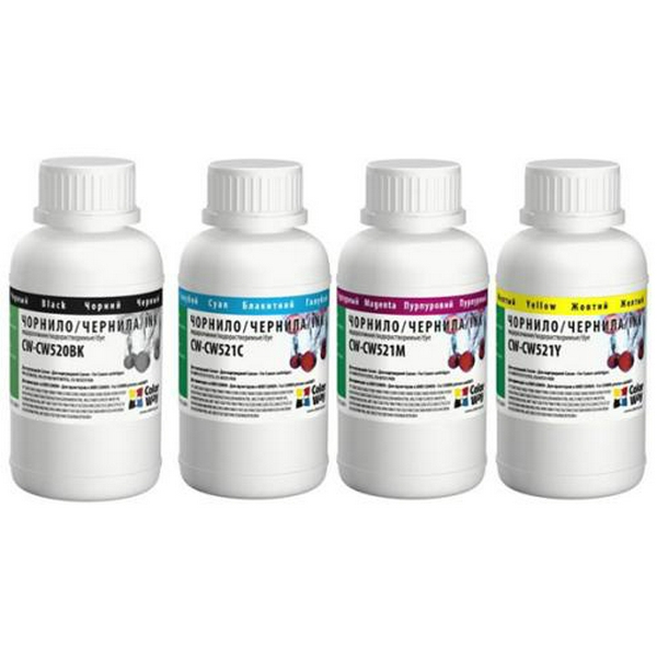 Комплект чорнила ColorWay Canon MP230/250, iP2700, 4x200 мл (CW-CW520/CW521SET02)