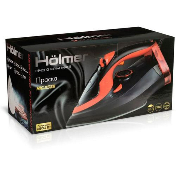 Праска Holmer HIC-2538, Black/Red, 2500W, кераміка, паровий удар 130 г/хв, постійна подача пари 30 г/хв, вертикальне відпарювання, очищення від накипу (HIC-2538) - 6