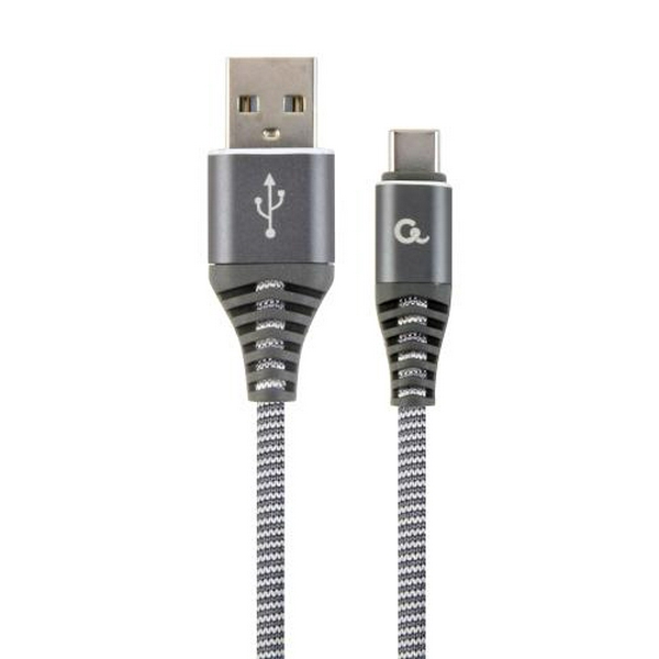 Кабель USB AM - Type-C, 1 м, Grey, Cablexpert, 2.1A (CC-USB2B-AMCM-1M-WB2)