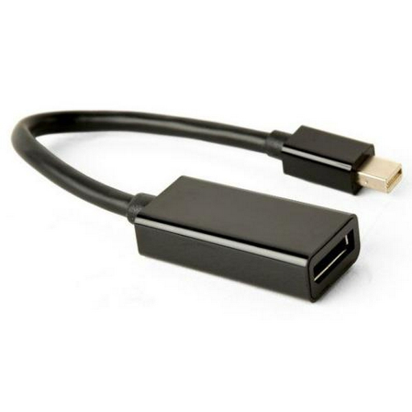 Перехідник miniDisplayPort (M) - DisplayPort (F), Cablexpert, Black, 10 см, 4K (A-mDPM-DPF4K-01)