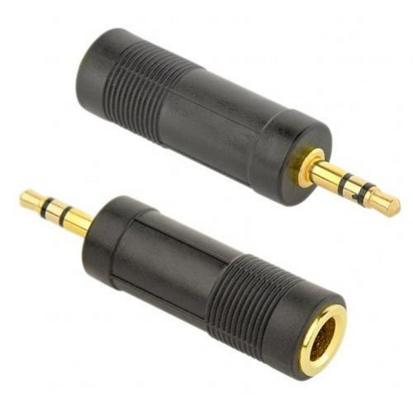 Перехідник звуковий, 6.35 мм (F) - 3.5 мм (M), Black, Cablexpert (A-6.35F-3.5M)