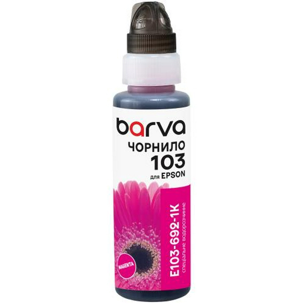 Чорнило Barva Epson 103, Magenta, для L1110/L3100/L3200/L3150/L3250/L3550/L5190/L5590, 100 мл, водорозчинне, флакон OneKey (E103-692-1K)