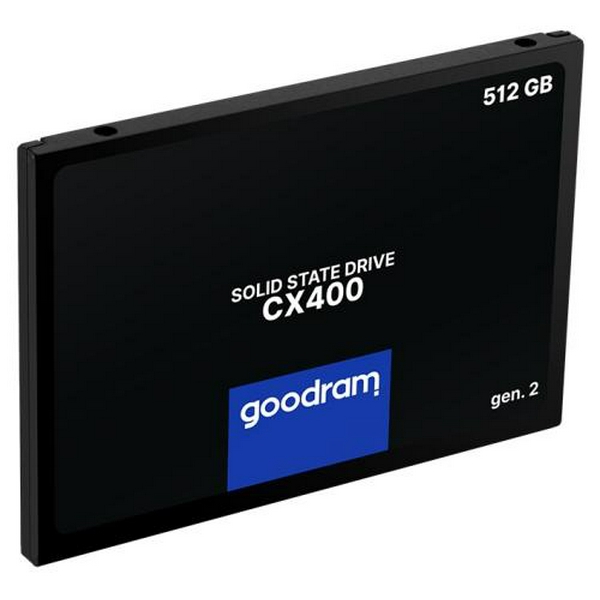 Твердотільний накопичувач SSD 512Gb, Goodram CX400 (Gen.2), SATA3, 2.5", 3D TLC, 550/500 МБ/с (SSDPR-CX400-512-G2)
