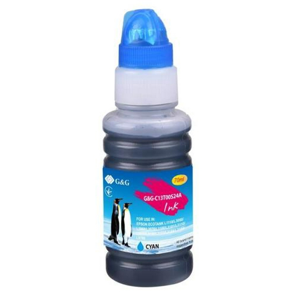 Чорнило Epson 103, Cyan, для L3100/L3101/L3110/L3150, 70 мл, G&G (G&G-C13T00S24A)
