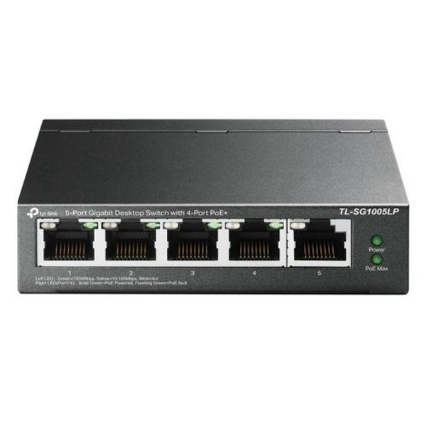 Комутатор TP-LINK TL-SG1005LP, 5x100/1000 Mb/s, автоматичне визначення MDI/MDIX, металевий корпус, керований