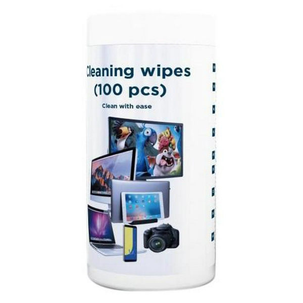 Серветки чистячі Gembird, для екранів, туба, 100 шт (CK-WW100-01)