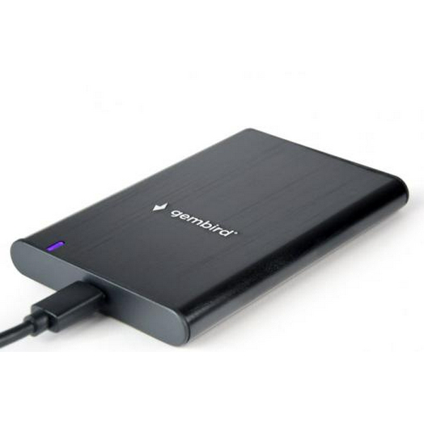 Кишеня зовнішня Gembird, Black, 2.5", USB 3.1, 1xSATA, матовий алюмінієвий корпус зі світлодіодним індикатором (EE2-U3S-6) - 3