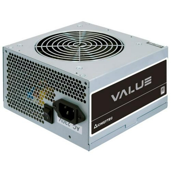 Блок живлення 400 Вт, Chieftec VALUE, Silver, 80+ Standart, Active PFC, 120 мм, 2xMolex / 3xSATA / 1x6+2-pin / 1x4+4-pin / 1x20+4-pin, захист AFC/OPP/OVP/SCP/SIP/UVP, ATX 12V v2.3 (APB-400B8)
