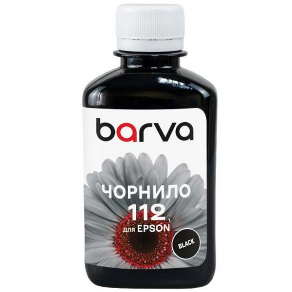 Чорнило Barva Epson 112, Black, для L6460/L6490/L6550/L6570/L6580, L11160/L15150/L15160/L15180, 180 мл, пігментне (E112-821)