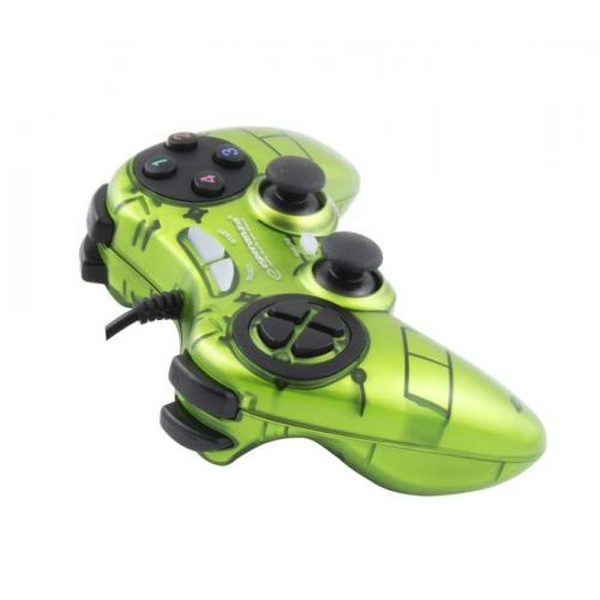 Геймпад Esperanza GX400 "Fighter", Green, USB, вібрація, для PC, 2 аналогових стіка, 12 кнопок (EG105G) - 2
