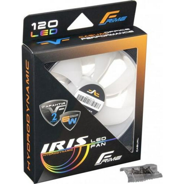 Вентилятор 120 мм, Frime "Iris", Black, 120х120х25 мм, Red LED підсвічування (12 LED), 1030 об/хв, 23.4 дБ(А), 3-pin + MOLEX, гідродинамічний підшипник (FLF-HB120MR8) - 3