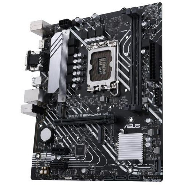 Мат.плата LGA1700, Asus PRIME B660M-K D4, B660, 2xDDR4, Int.Video(CPU), 4xSATA3, 2xM.2, 1xPCI-E 16x 4.0, 2xPCI-E 1x 3.0, ALC997, GLan, 5xUSB3.2/4xUSB2.0, VGA/HDMI, MicroATX - 4