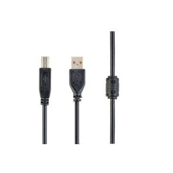 Кабель USB 2.0 AM - USB BM, 1.5 м, Black, Cablexpert, феритовий фільтр (CCFB-USB2-AMBM-1.5M)