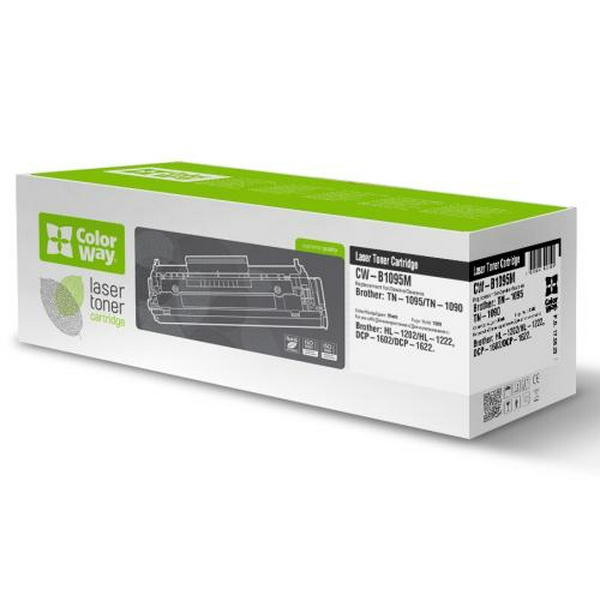 Картридж Brother TN1095, Black, DCP-1602, HL-1202, 1500 стор, ColorWay (CW-B1095M)