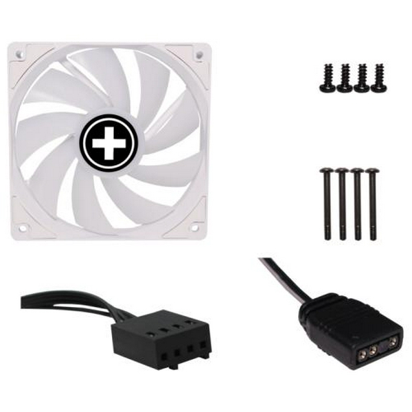 Вентилятор 120 мм, Xilence Performance A+ ARGB, White, 120x120x25 мм, PWM, ARGB підсвічування, 500-1500 об/хв, 18 - 32.5 dB, 4-pin / 3-pin ARGB (XF064 / XPF120.W.ARGB) - 5