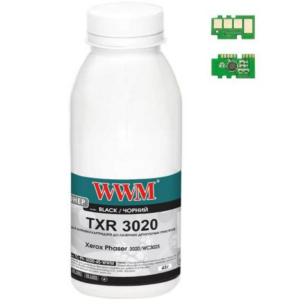 Тонер + чіп Xerox Phaser 3020, WorkCentre 3025, Black, 45 г, WWM (TC-Ph-3020-45-WWM)