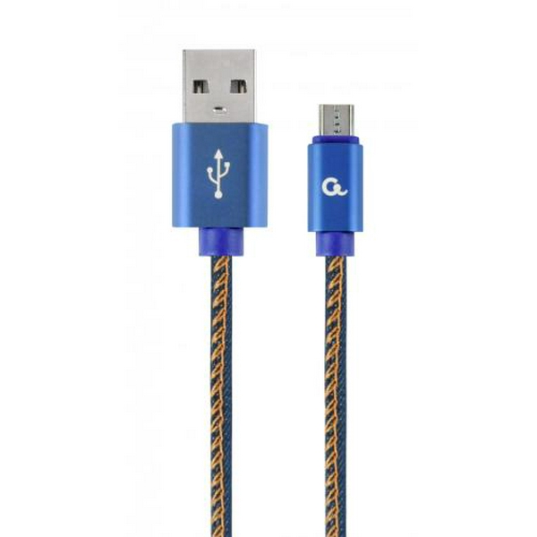 Кабель USB 2.0 AM - microUSB (5P), 1 м, Blue, Cablexpert, 2.1A (CC-USB2J-AMmBM-1M-BL)