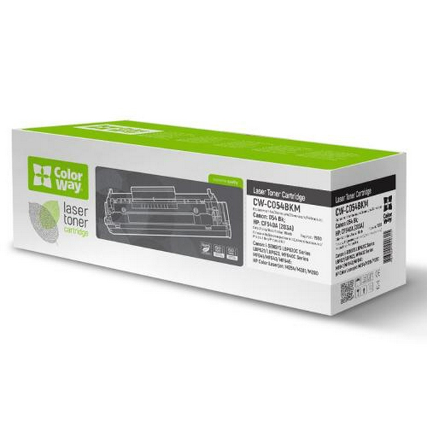 Картридж Canon 054, Black, LBP-621/623, MF-641/643/645, 1500 стор, ColorWay (CW-C054BKM)