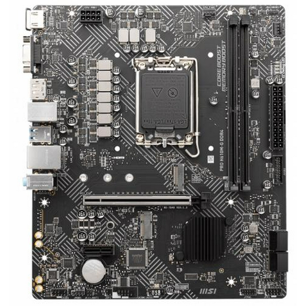 Мат.плата LGA1700, MSI PRO H610M-G DDR4, H610, 2xDDR4, Int.Video(CPU), 4xSATA3, 1xM.2, 1xPCI-E 16x 4.0, 1xPCI-E 1x 3.0, 1xM.2 (Key E), ALC897, I219V, 4xUSB3.2/6xUSB2.0, VGA/HDMI/DP, MicroATX - 2