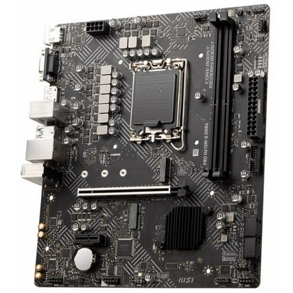 Мат.плата LGA1700, MSI PRO H610M-G DDR4, H610, 2xDDR4, Int.Video(CPU), 4xSATA3, 1xM.2, 1xPCI-E 16x 4.0, 1xPCI-E 1x 3.0, 1xM.2 (Key E), ALC897, I219V, 4xUSB3.2/6xUSB2.0, VGA/HDMI/DP, MicroATX - 3