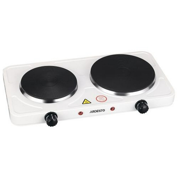 Настільна плита Ardesto ECS-J225W, White, 2500W, електрична, 5 режимів, 2 конфорки, емаль, індикатор нагрівання